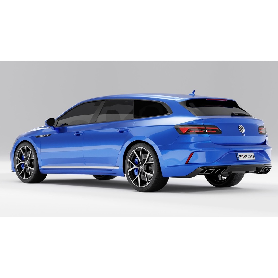 Volkswagen Arteon Shooting Brake R 2021 3D Model – Low Poly Game Asset, FBX - View 39