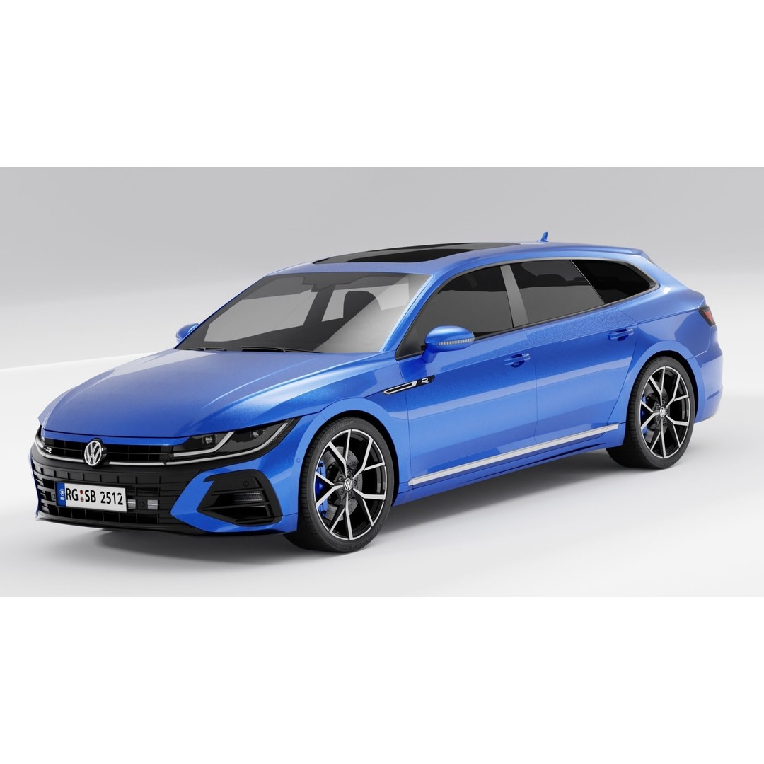 Volkswagen Arteon Shooting Brake R 2021 3D Model – Low Poly Game Asset, FBX - View 4