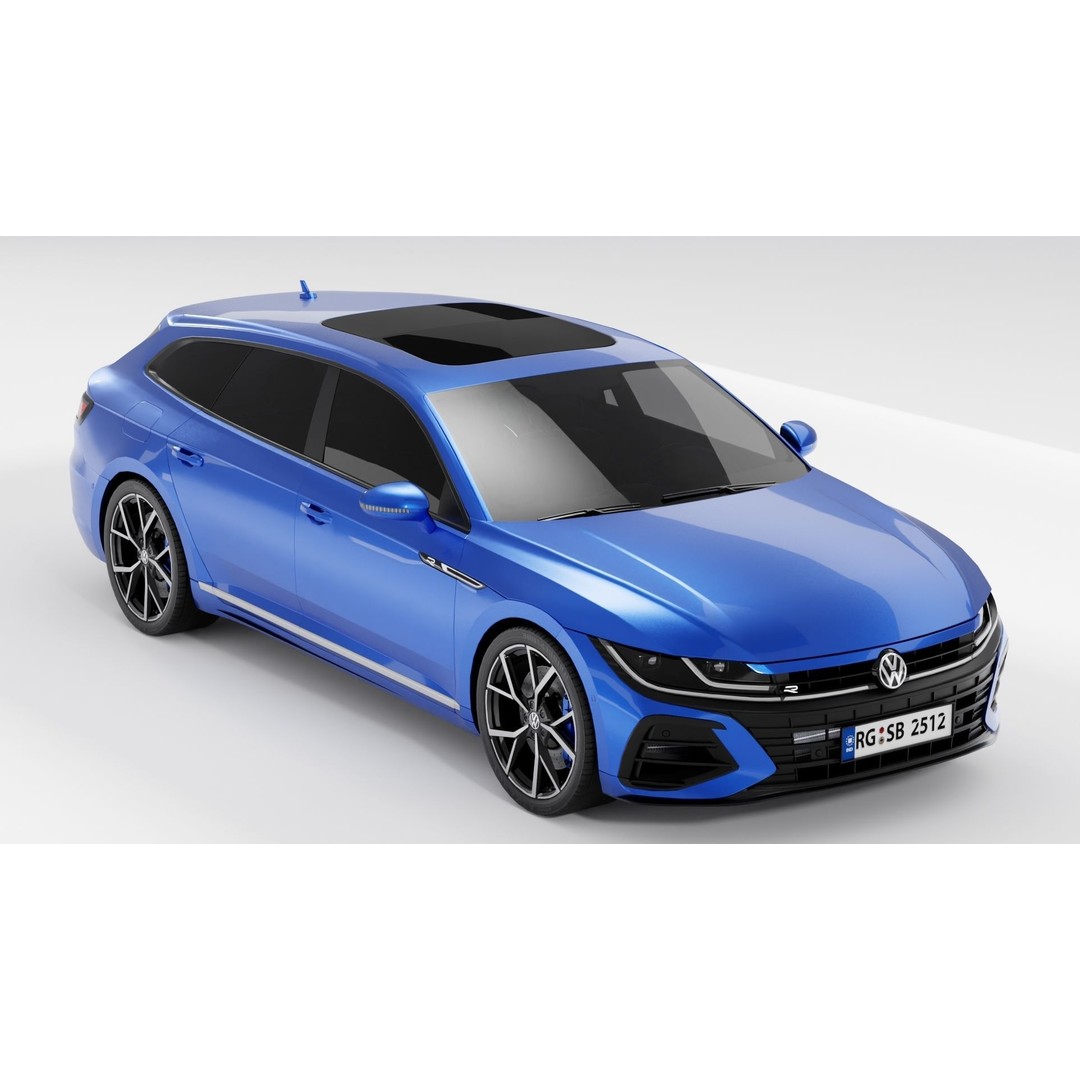 Volkswagen Arteon Shooting Brake R 2021 3D Model – Low Poly Game Asset, FBX - View 45