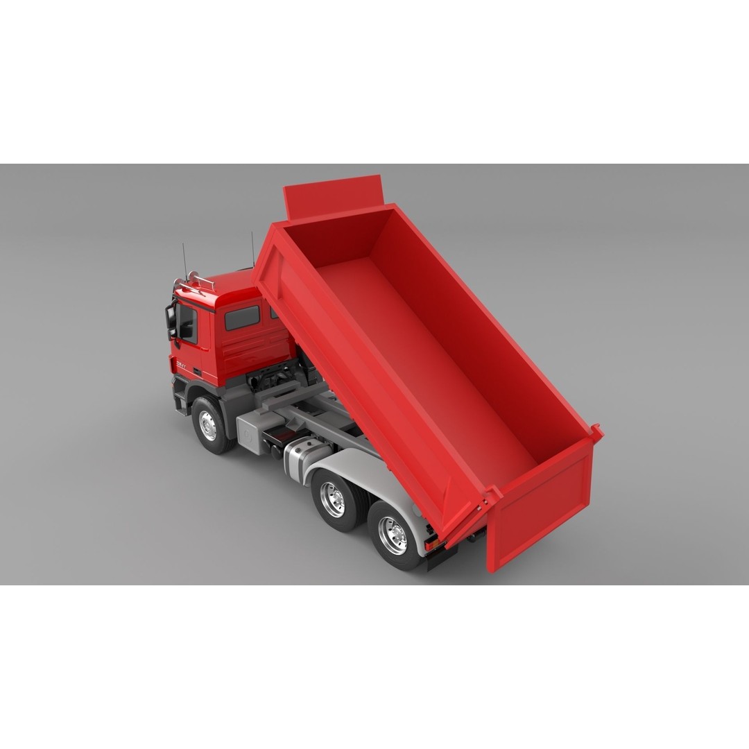 Mercedes-Benz Actros 2641 Dump Truck 3D Model – High Poly Vehicle Asset, FBX, OBJ - View 10