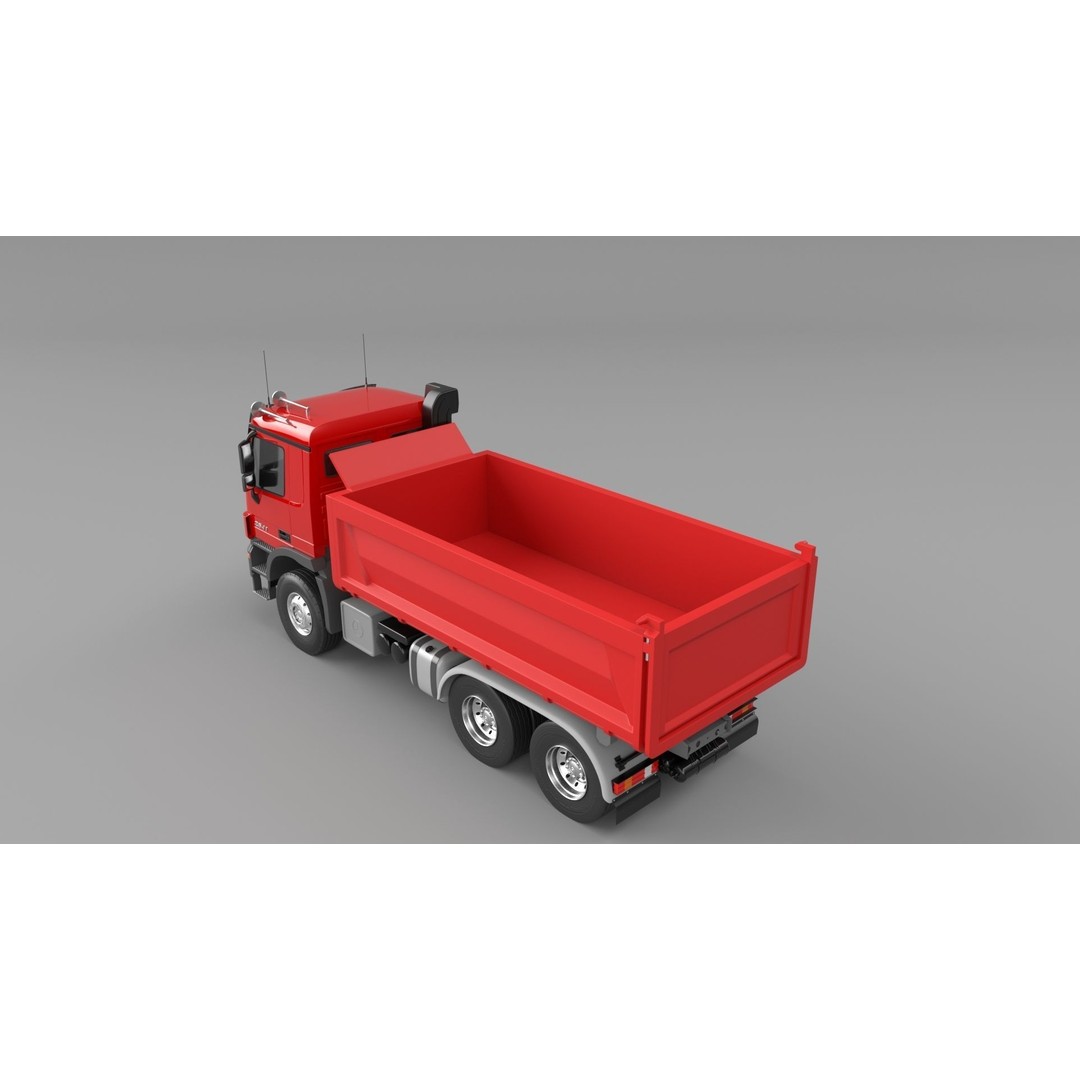 Mercedes-Benz Actros 2641 Dump Truck 3D Model – High Poly Vehicle Asset, FBX, OBJ - View 11