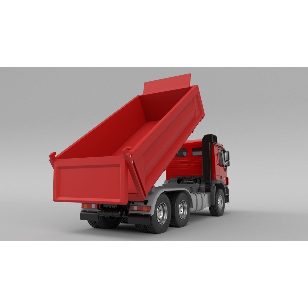 Mercedes-Benz Actros 2641 Dump Truck 3D Model – High Poly Vehicle Asset, FBX, OBJ - View 12