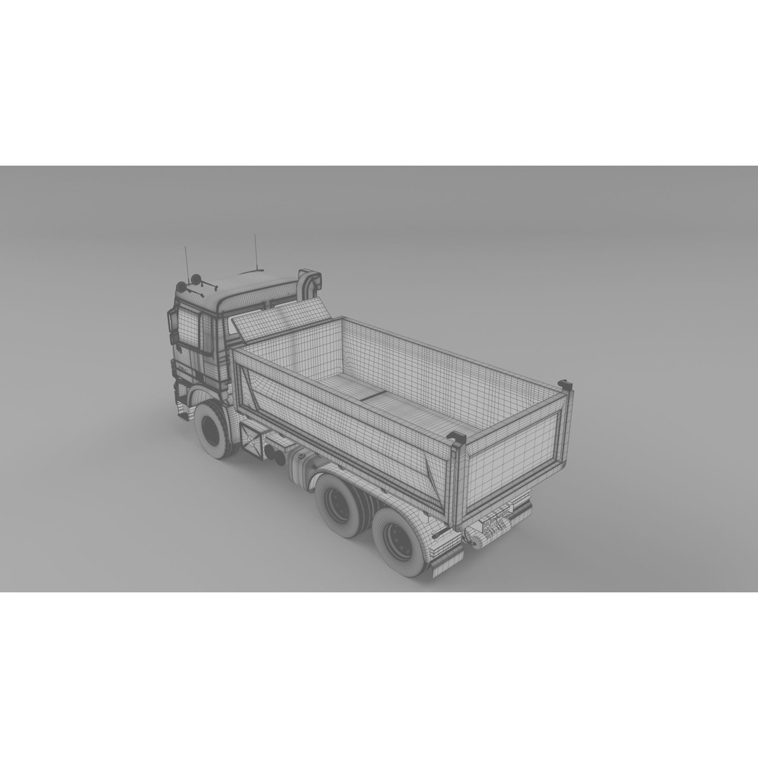Mercedes-Benz Actros 2641 Dump Truck 3D Model – High Poly Vehicle Asset, FBX, OBJ - View 15
