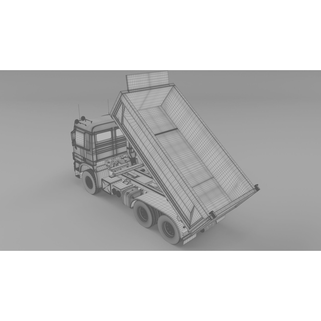 Mercedes-Benz Actros 2641 Dump Truck 3D Model – High Poly Vehicle Asset, FBX, OBJ - View 16