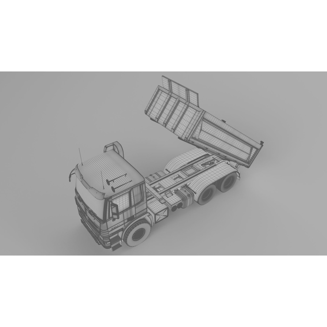Mercedes-Benz Actros 2641 Dump Truck 3D Model – High Poly Vehicle Asset, FBX, OBJ - View 17