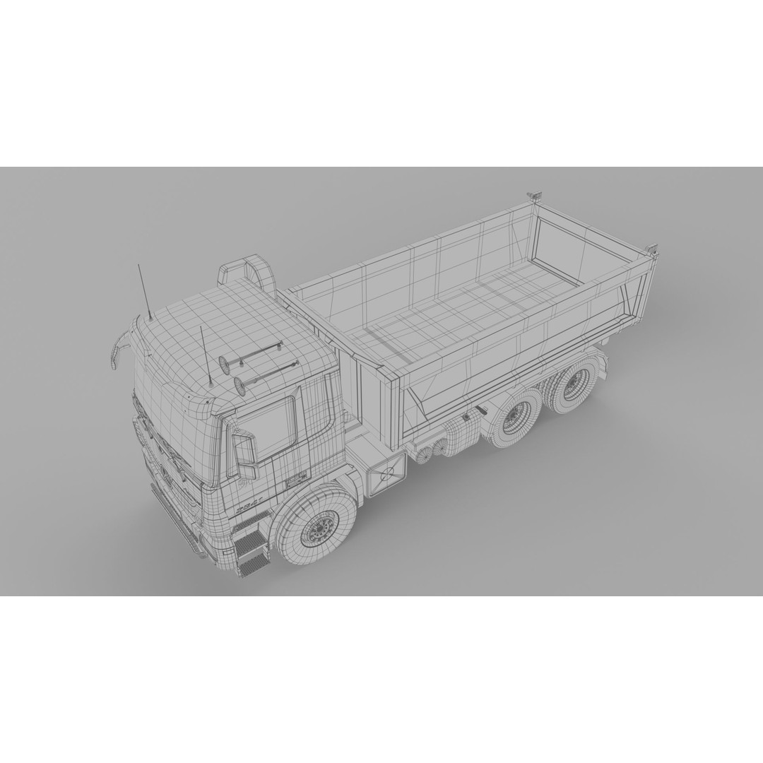 Mercedes-Benz Actros 2641 Dump Truck 3D Model – High Poly Vehicle Asset, FBX, OBJ - View 18