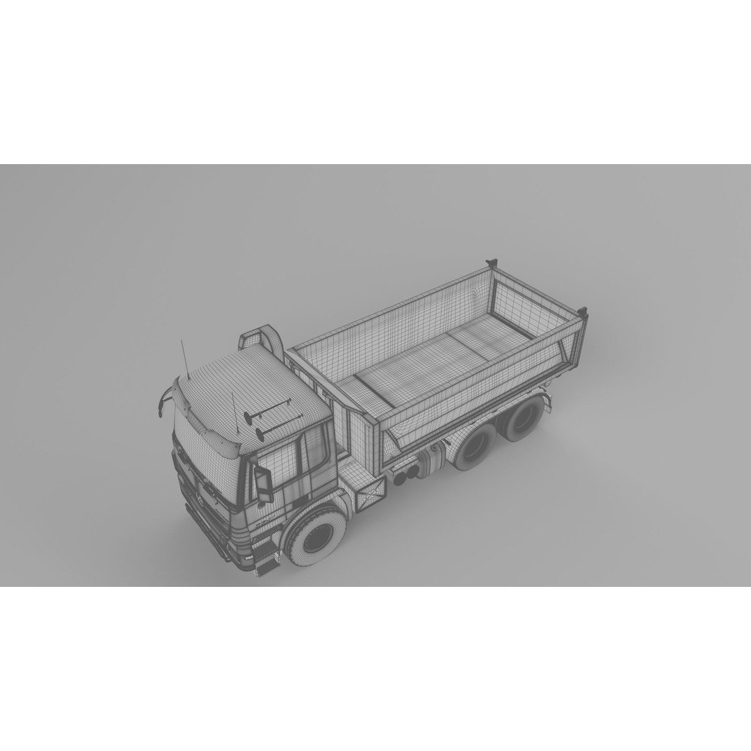 Mercedes-Benz Actros 2641 Dump Truck 3D Model – High Poly Vehicle Asset, FBX, OBJ - View 19