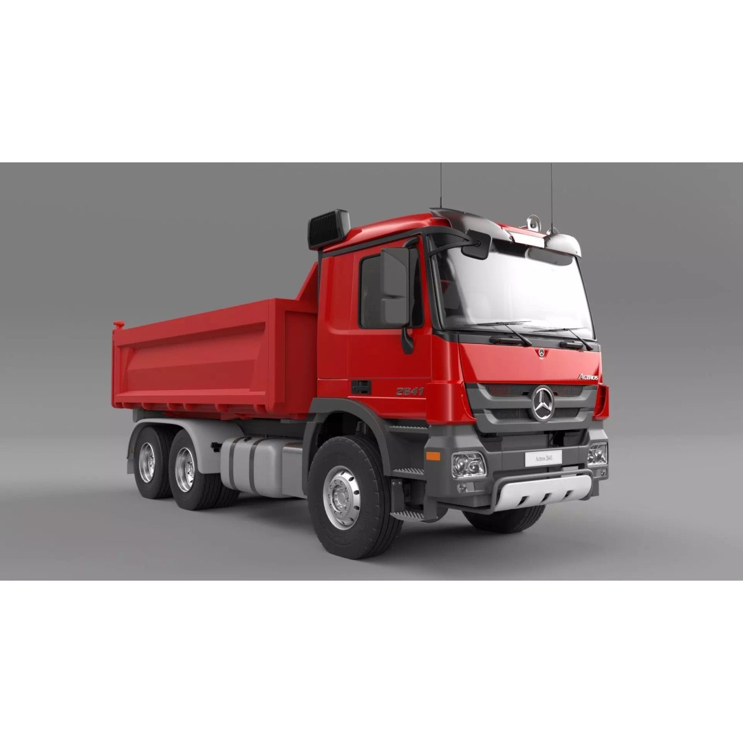 Mercedes-Benz Actros 2641 Dump Truck 3D Model – High Poly Vehicle Asset, FBX, OBJ - View 2