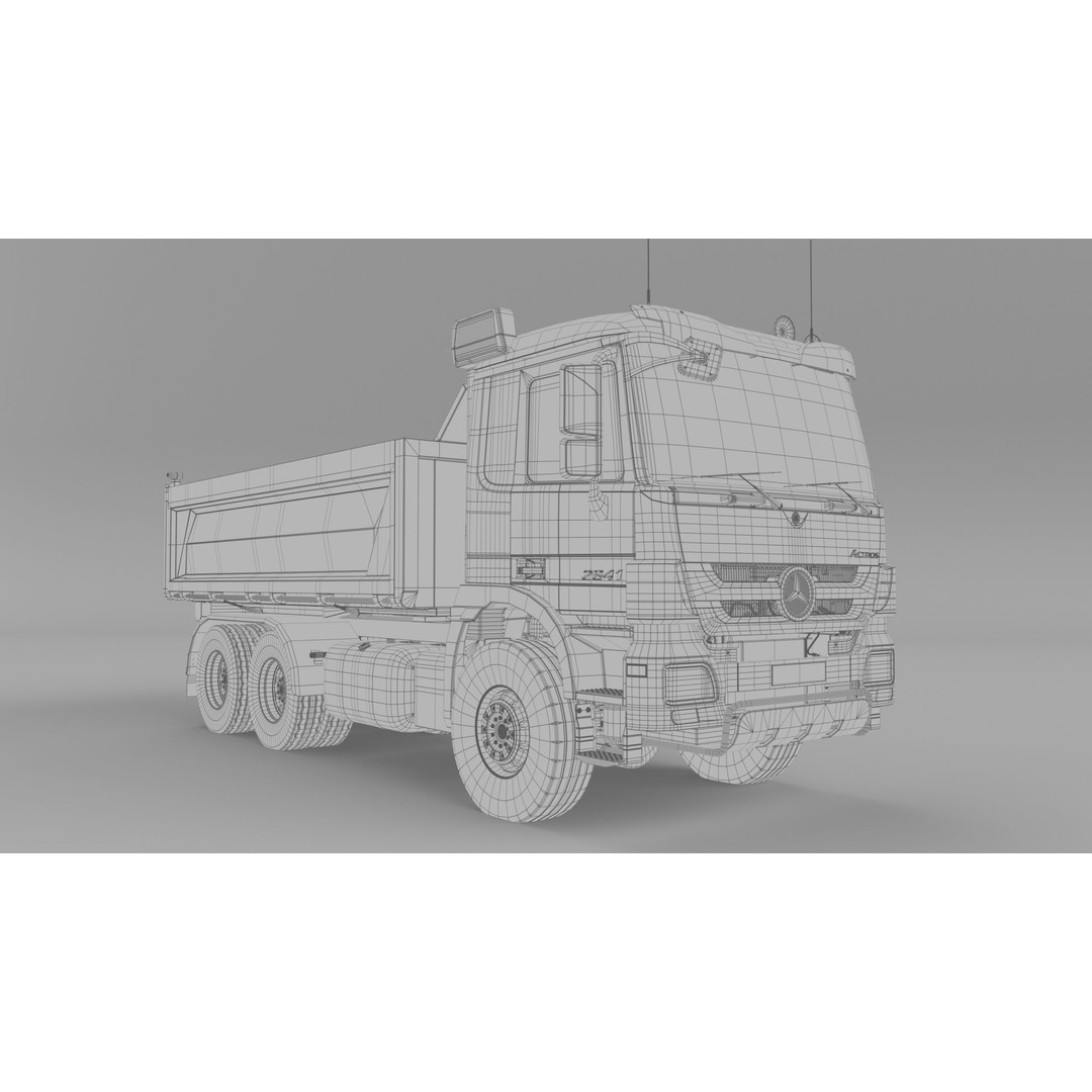Mercedes-Benz Actros 2641 Dump Truck 3D Model – High Poly Vehicle Asset, FBX, OBJ - View 20