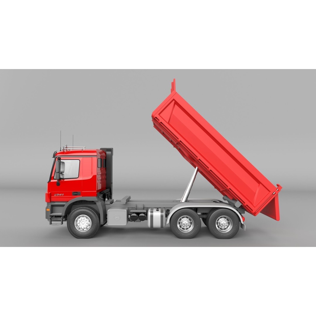 Mercedes-Benz Actros 2641 Dump Truck 3D Model – High Poly Vehicle Asset, FBX, OBJ - View 5