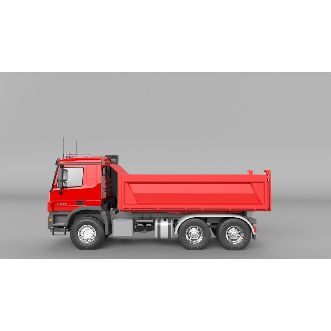 Mercedes-Benz Actros 2641 Dump Truck 3D Model – High Poly Vehicle Asset, FBX, OBJ - View 6