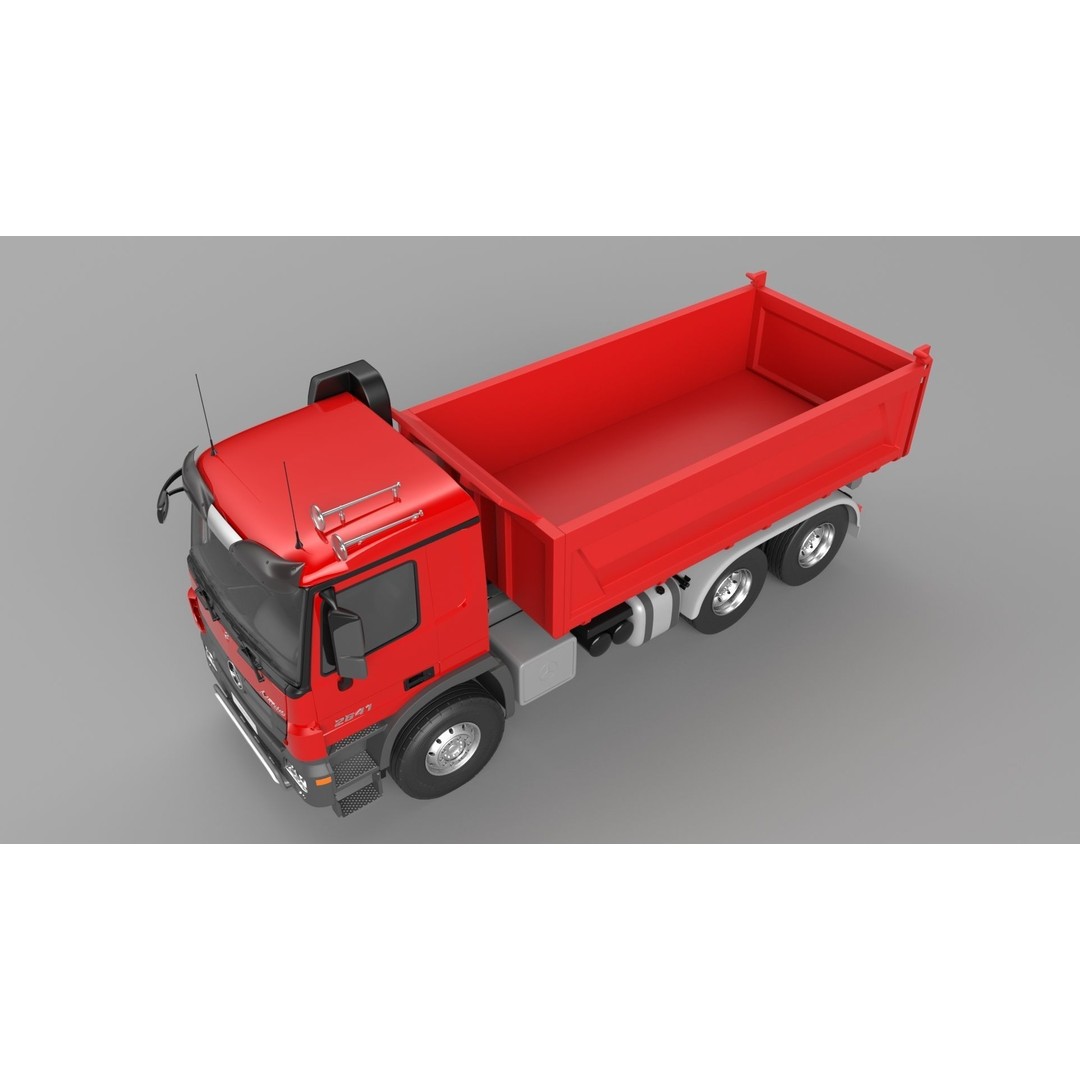 Mercedes-Benz Actros 2641 Dump Truck 3D Model – High Poly Vehicle Asset, FBX, OBJ - View 7