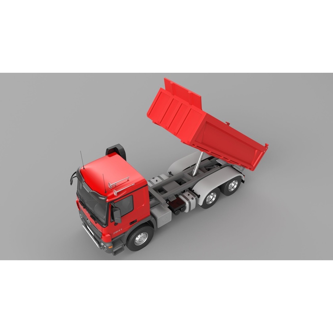 Mercedes-Benz Actros 2641 Dump Truck 3D Model – High Poly Vehicle Asset, FBX, OBJ - View 8