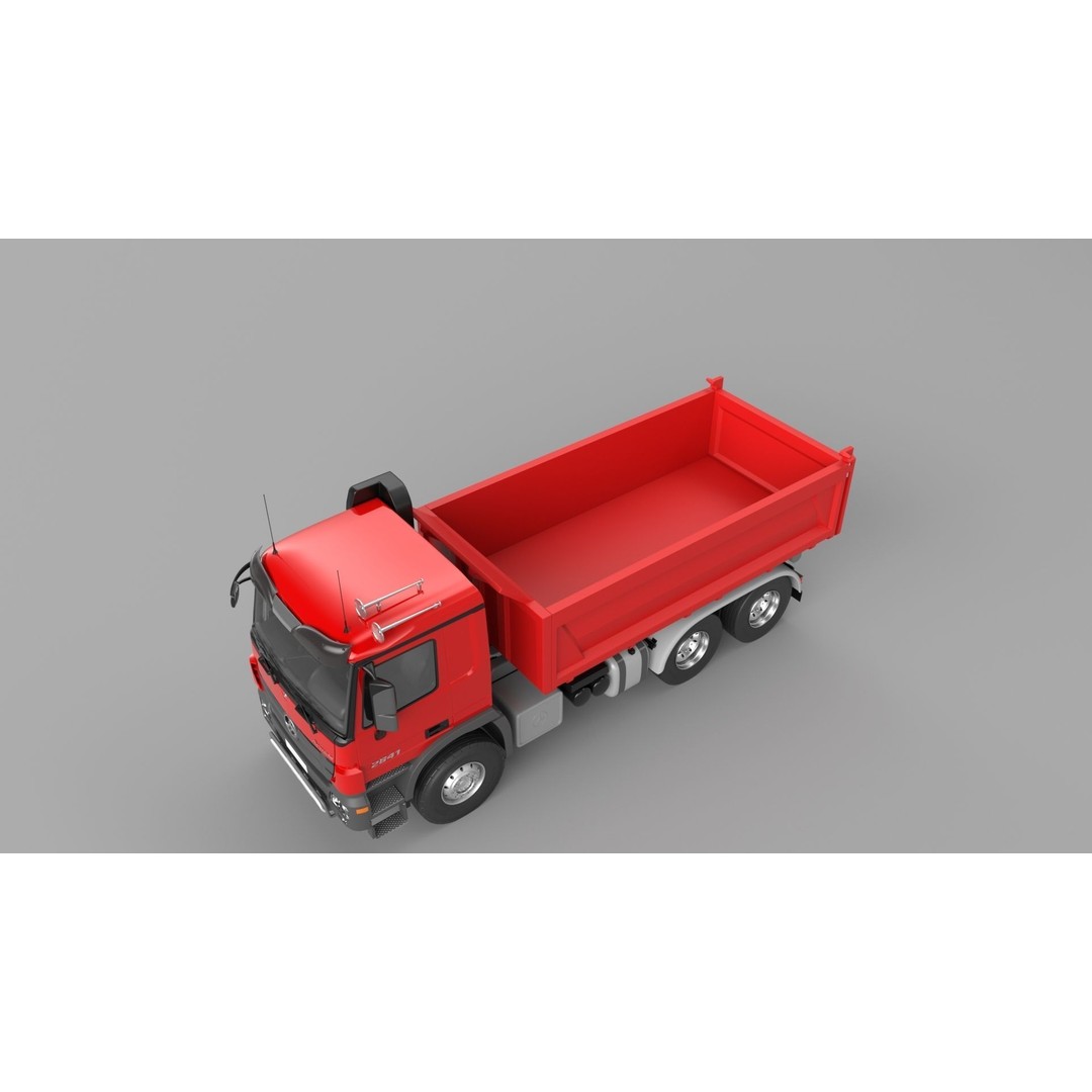 Mercedes-Benz Actros 2641 Dump Truck 3D Model – High Poly Vehicle Asset, FBX, OBJ - View 9
