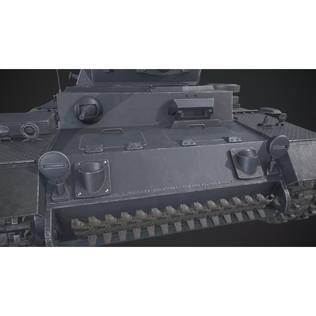 Panzer 3 Ausf J 3D Model – Low Poly Military Tank, PBR Textures