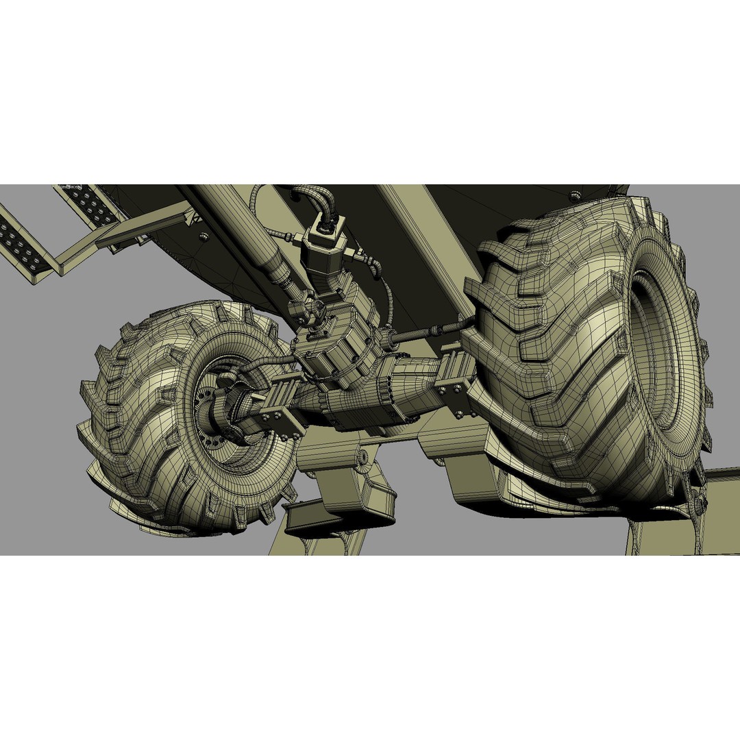 Wheeled Excavator Komatsu PW98MR-8 3D Model – Detailed Industrial Vehicle, FBX