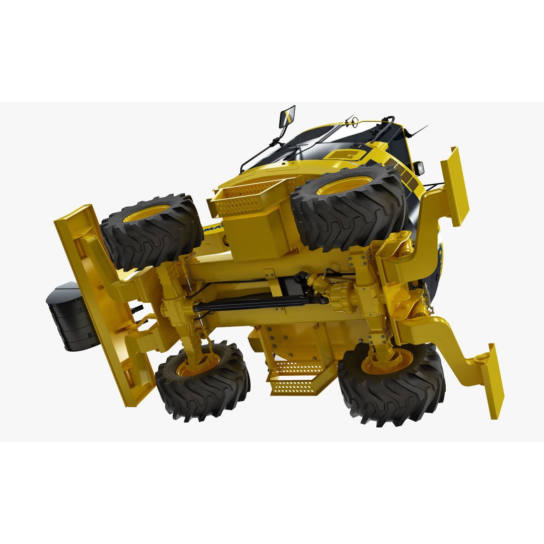 Wheeled Excavator Komatsu PW98MR-8 3D Model – Detailed Industrial Vehicle, FBX - View 26