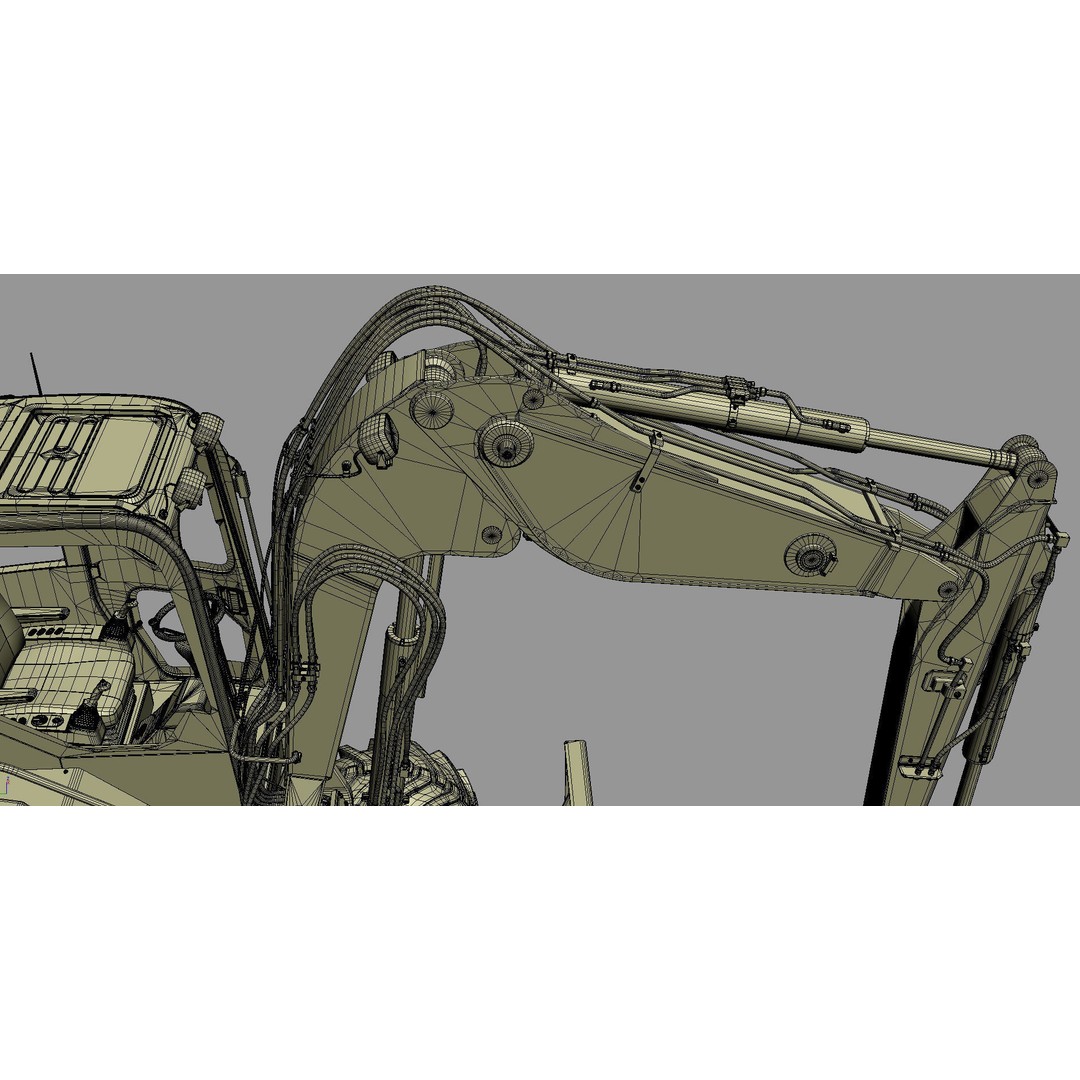 Wheeled Excavator Komatsu PW98MR-8 3D Model – Detailed Industrial Vehicle, FBX - View 39