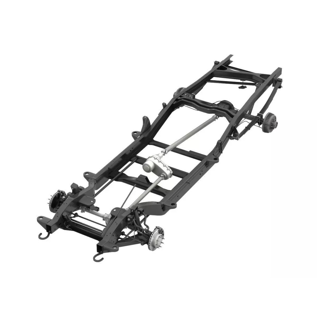 Pickup Truck Chassis 3D Model – Detailed Heavy Duty Design, FBX & OBJ - View 2