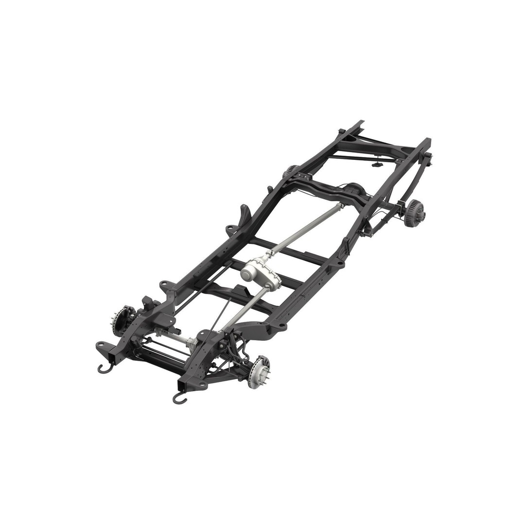 Pickup Truck Chassis 3D Model – Detailed Heavy Duty Design, FBX & OBJ - View 3
