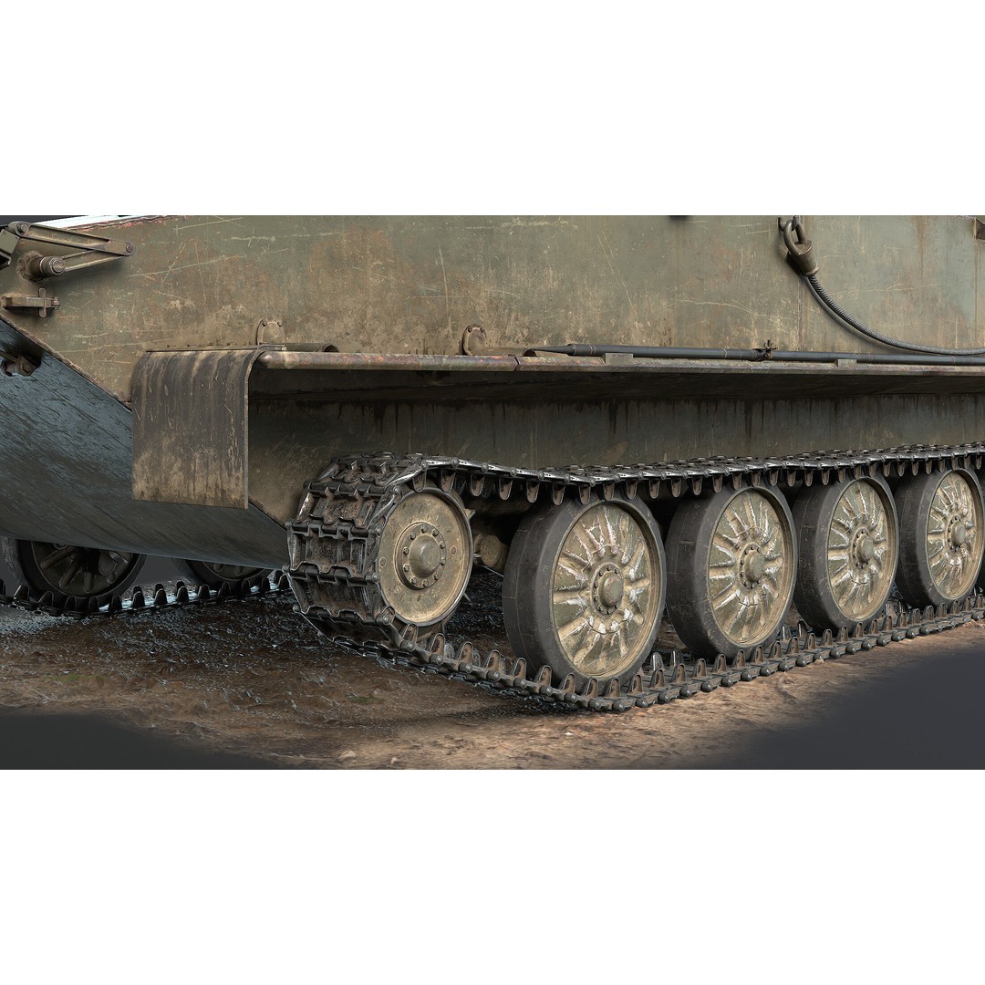 PT-76B Tank & BTR-50PK 3D Model – Low Poly Game Ready Military Vehicles - View 10