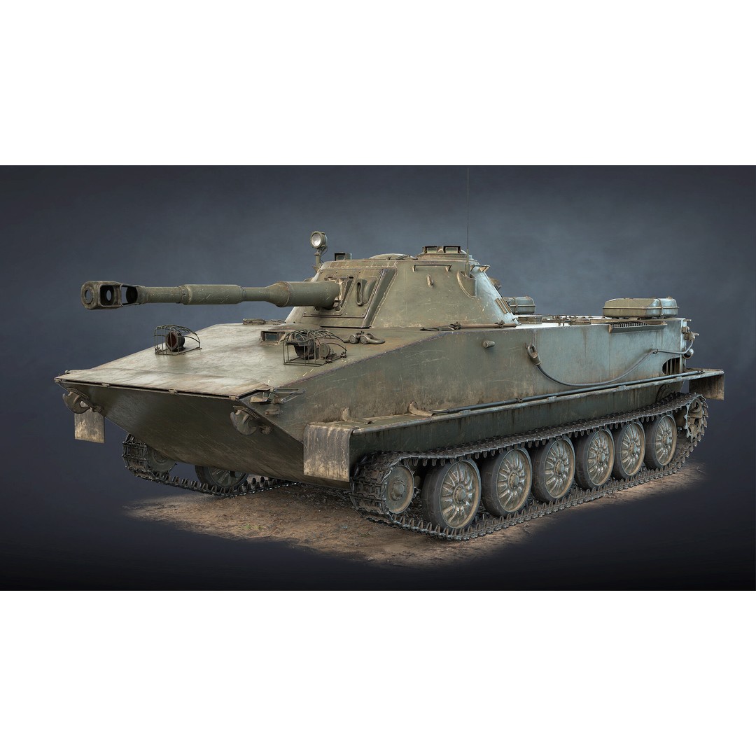 PT-76B Tank & BTR-50PK 3D Model – Low Poly Game Ready Military Vehicles - View 12