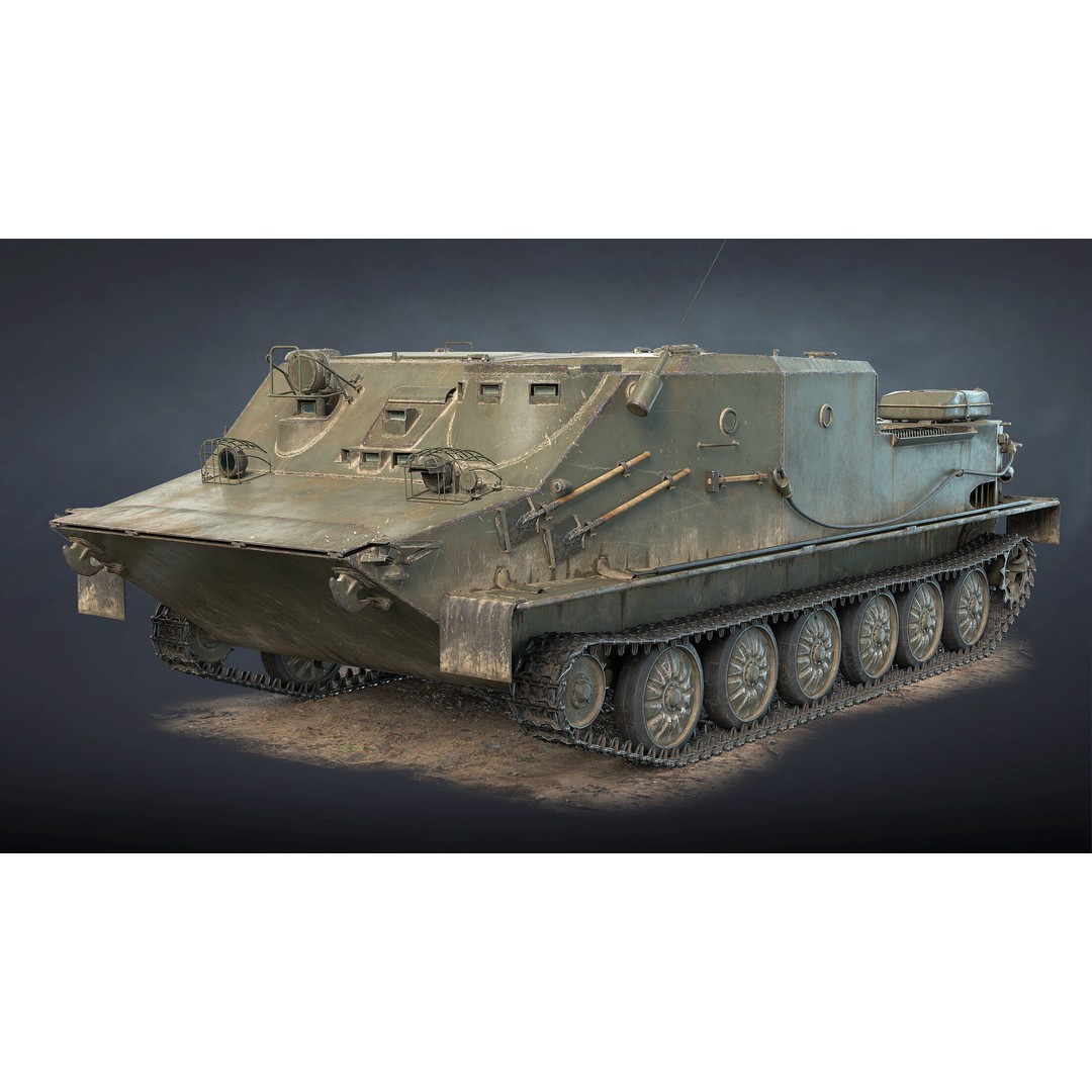 PT-76B Tank & BTR-50PK 3D Model – Low Poly Game Ready Military Vehicles - View 18