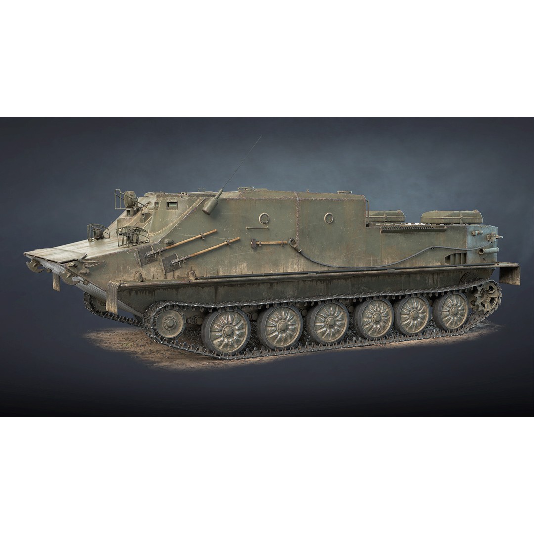 PT-76B Tank & BTR-50PK 3D Model – Low Poly Game Ready Military Vehicles - View 19