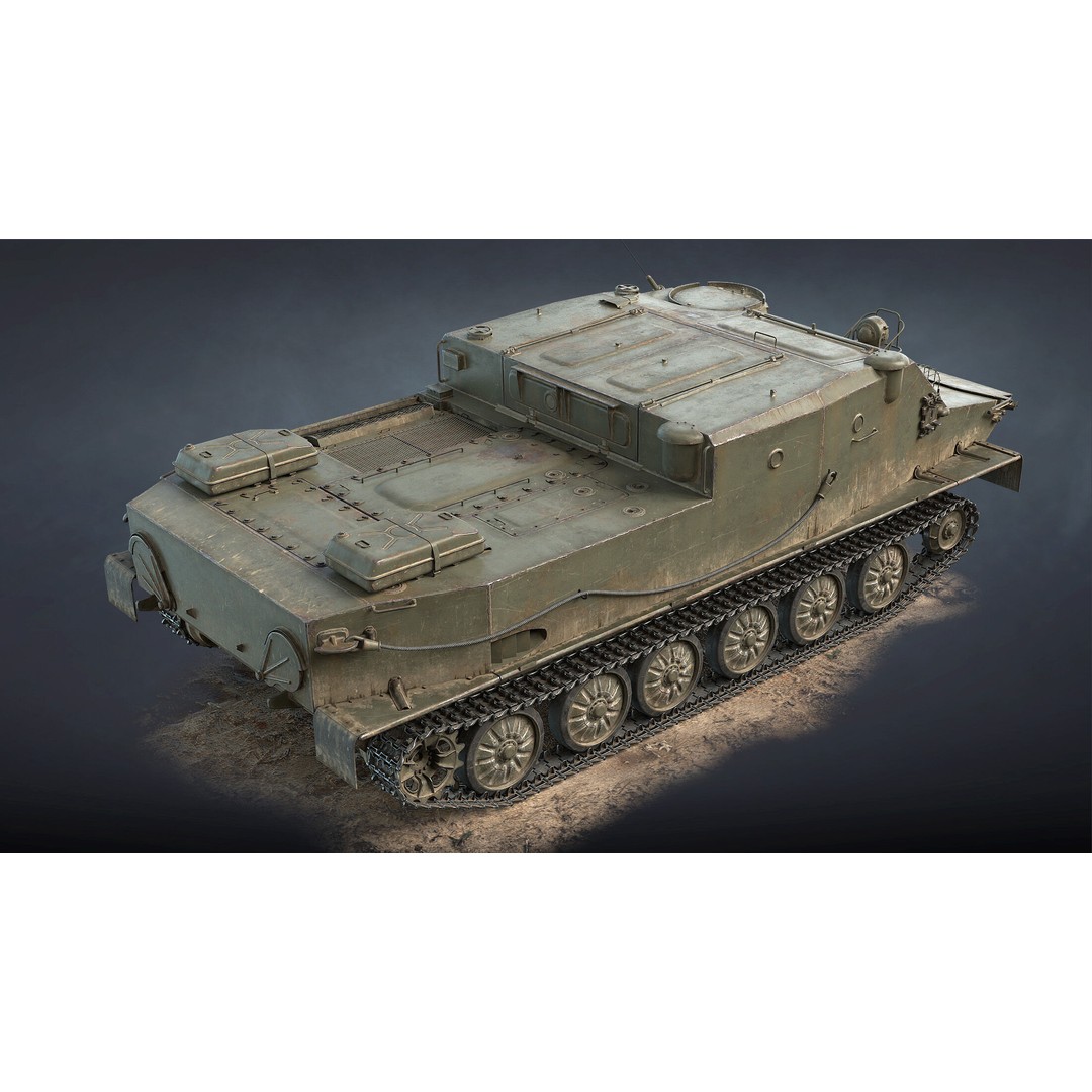 PT-76B Tank & BTR-50PK 3D Model – Low Poly Game Ready Military Vehicles - View 20