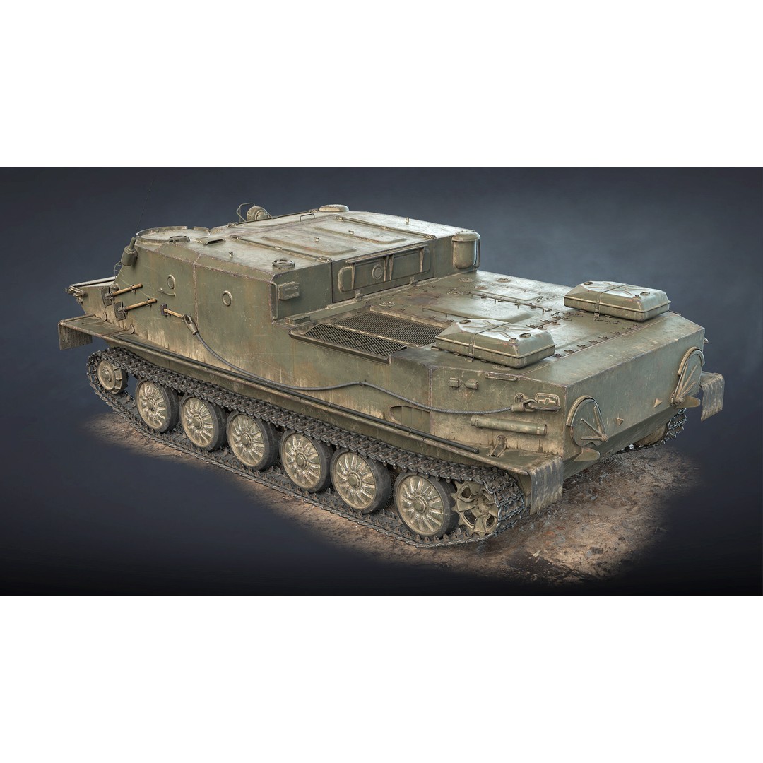 PT-76B Tank & BTR-50PK 3D Model – Low Poly Game Ready Military Vehicles - View 21