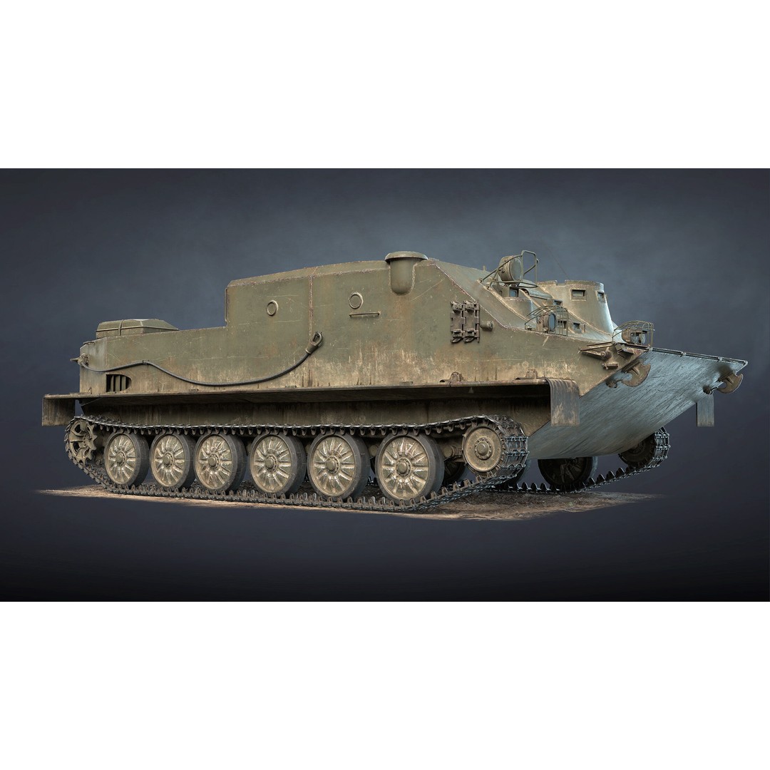 PT-76B Tank & BTR-50PK 3D Model – Low Poly Game Ready Military Vehicles - View 22