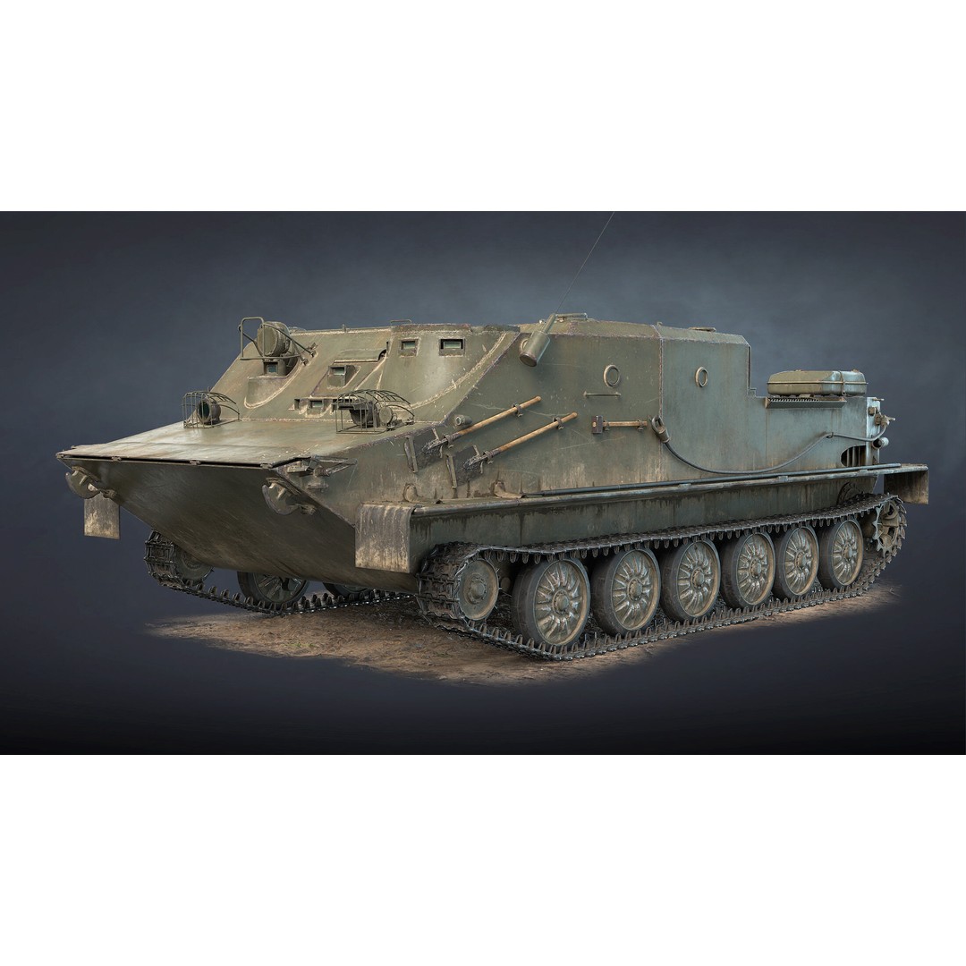 PT-76B Tank & BTR-50PK 3D Model – Low Poly Game Ready Military Vehicles - View 23