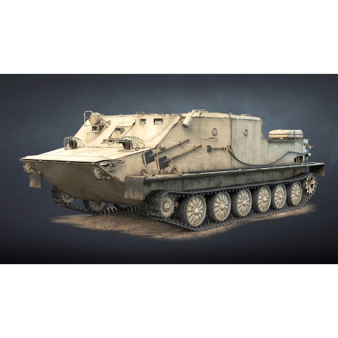 PT-76B Tank & BTR-50PK 3D Model – Low Poly Game Ready Military Vehicles - View 24