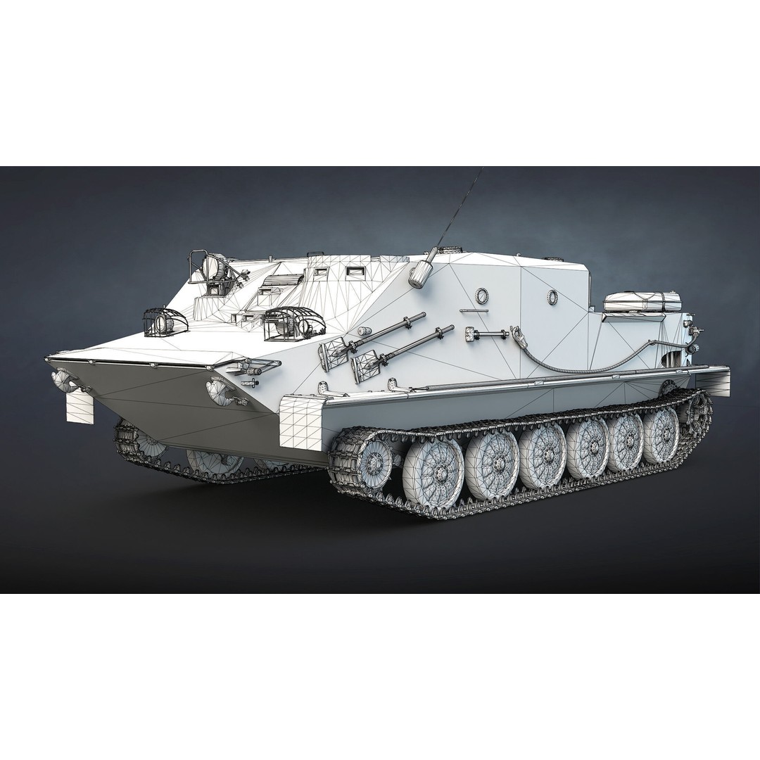 PT-76B Tank & BTR-50PK 3D Model – Low Poly Game Ready Military Vehicles - View 25
