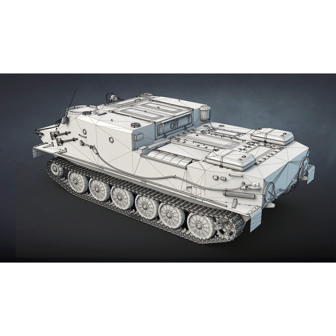 PT-76B Tank & BTR-50PK 3D Model – Low Poly Game Ready Military Vehicles - View 26