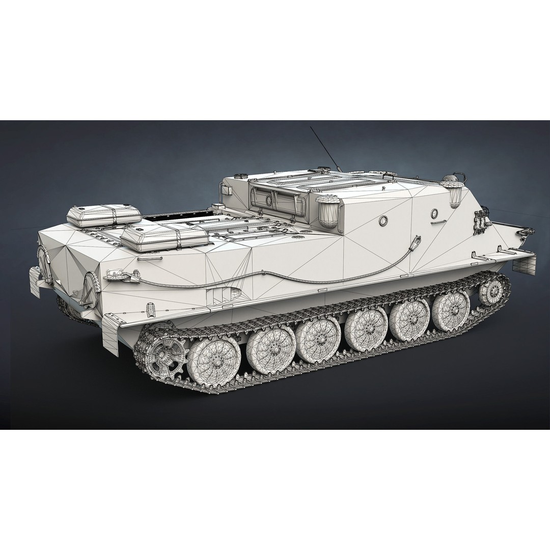 PT-76B Tank & BTR-50PK 3D Model – Low Poly Game Ready Military Vehicles - View 27
