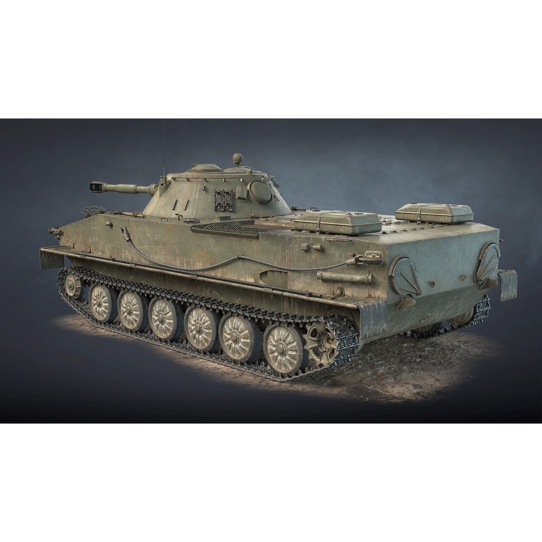 PT-76B Tank & BTR-50PK 3D Model – Low Poly Game Ready Military Vehicles - View 5