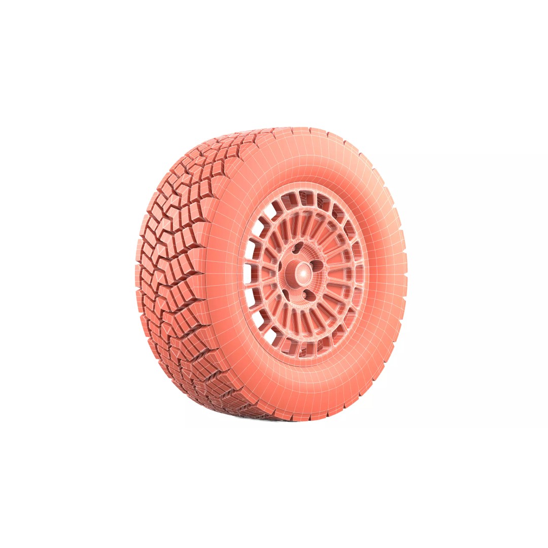 Offroad Tire 3D Model – PBR Game Asset, FBX, OBJ Formats - View 10