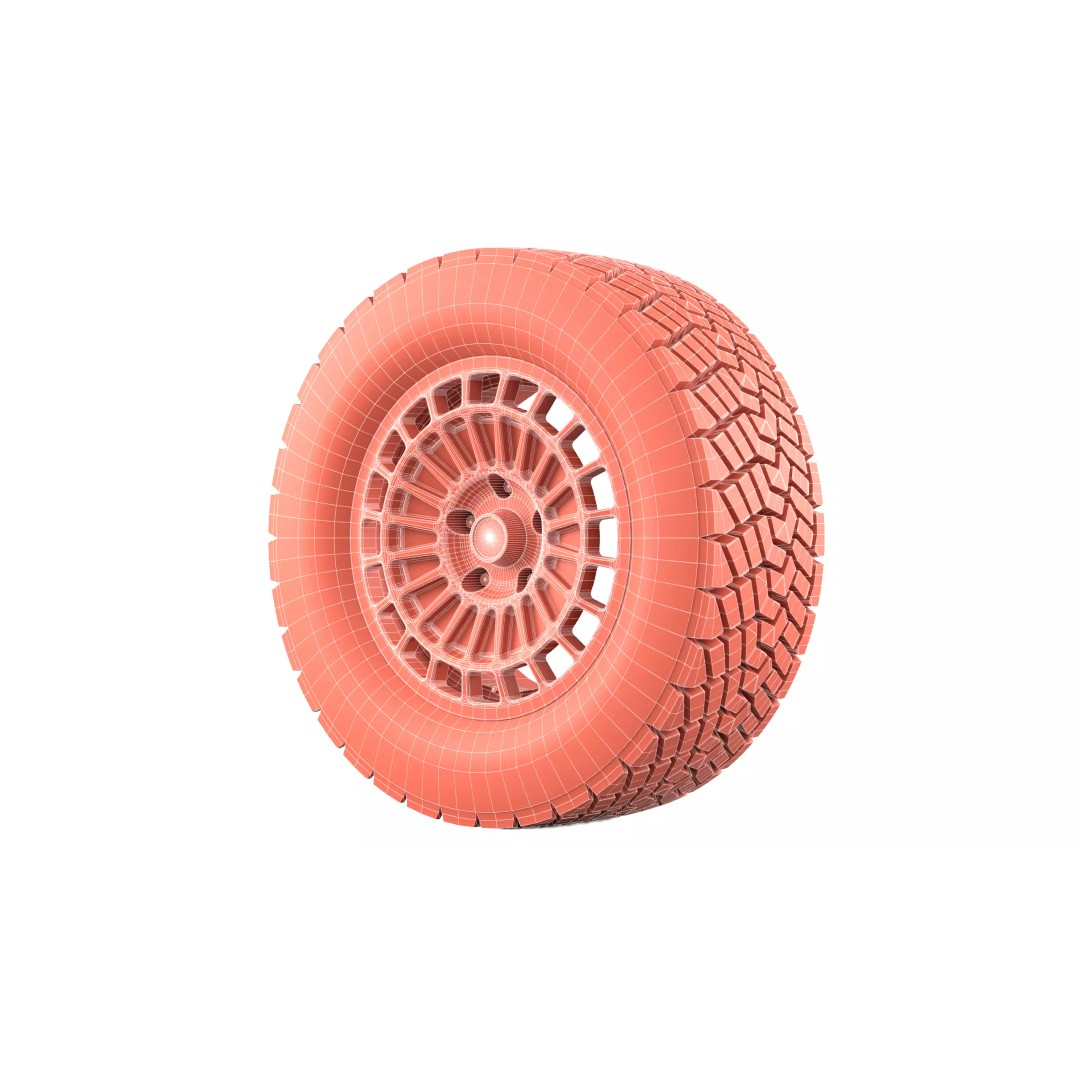 Offroad Tire 3D Model – PBR Game Asset, FBX, OBJ Formats - View 14