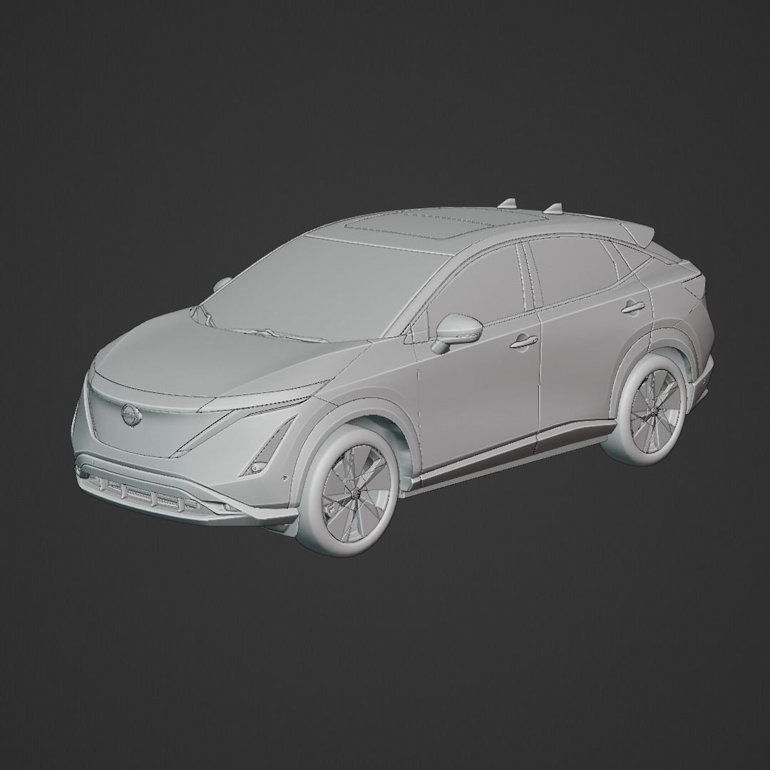 Nissan Ariya 3D Model – Low Poly SUV Game Asset, FBX, Blender - View 7