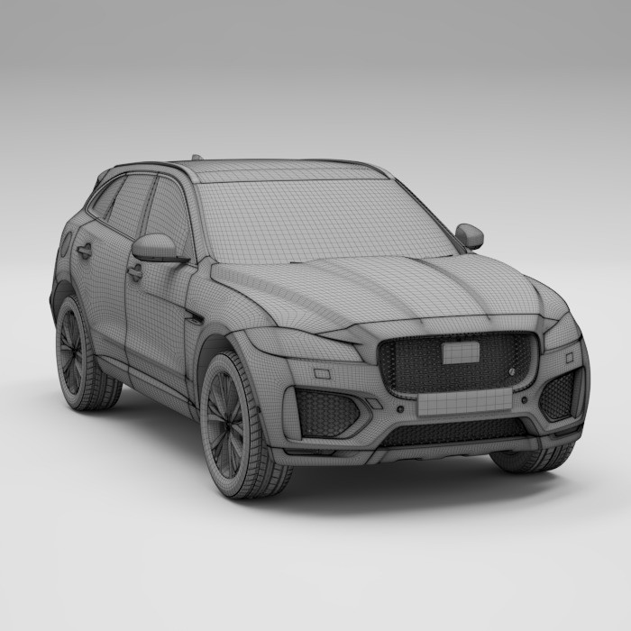 Jaguar F-Pace S 2017 3D Model – High-Quality Polygonal Design, FBX, OBJ - View 12
