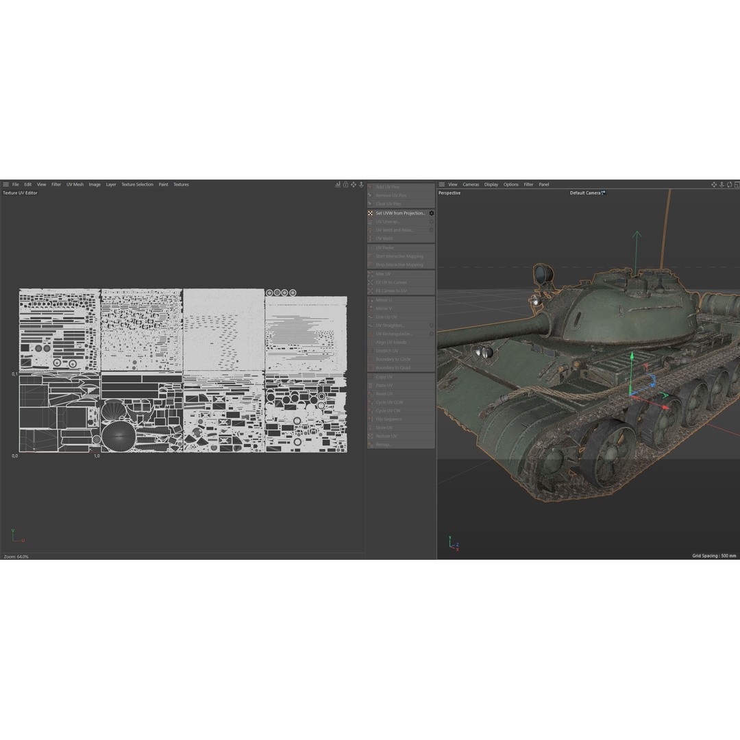 T 55 Main Battle Tank 3D Model – Low Poly Military Vehicle, FBX