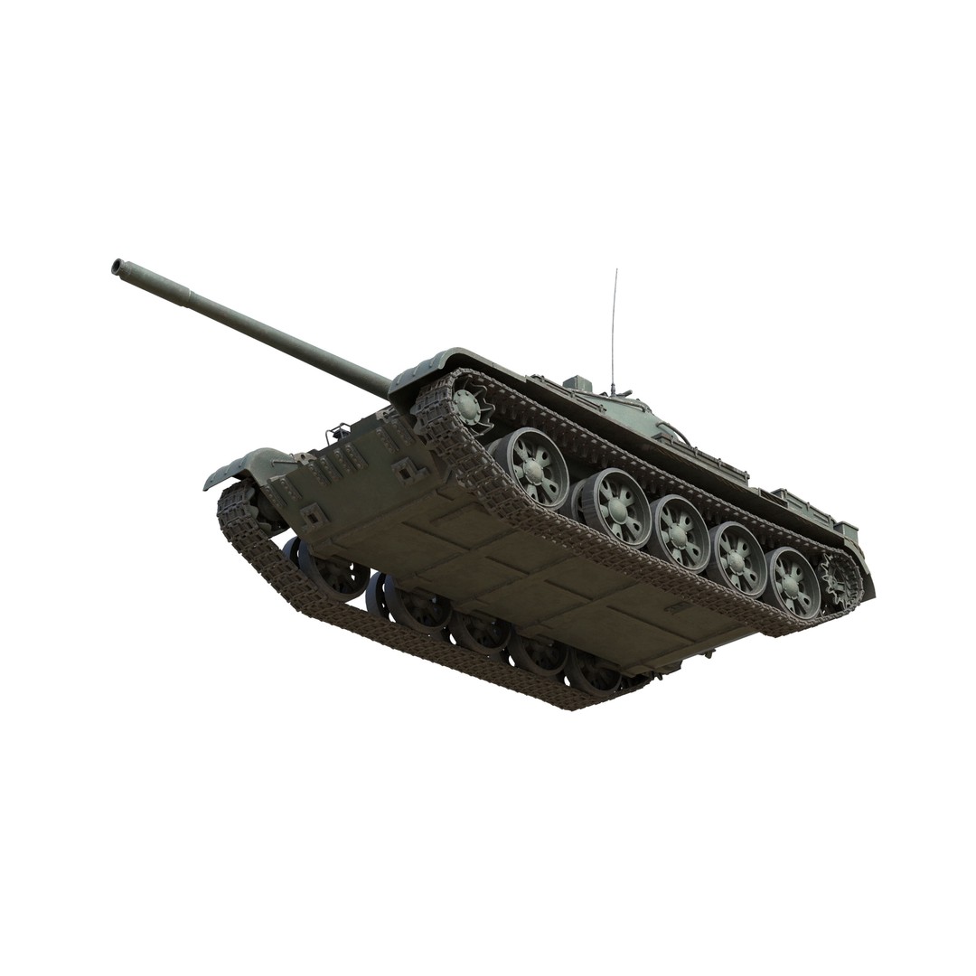 T 55 Main Battle Tank 3D Model – Low Poly Military Vehicle, FBX - View 11