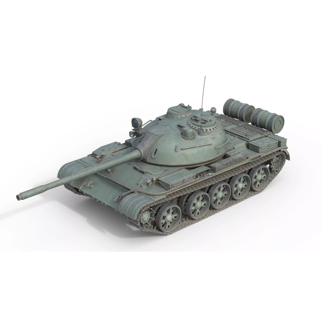 T 55 Main Battle Tank 3D Model – Low Poly Military Vehicle, FBX - View 2