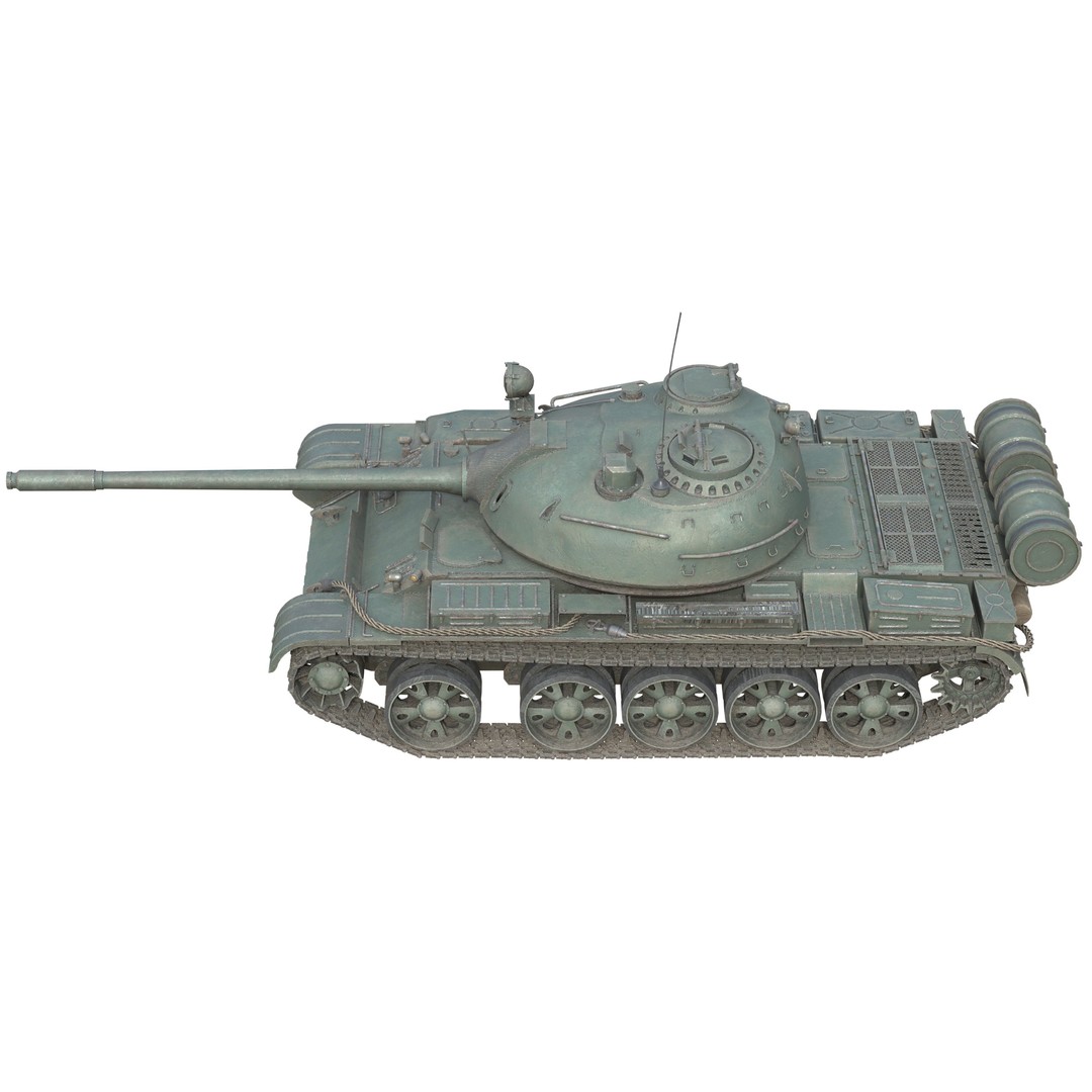 T 55 Main Battle Tank 3D Model – Low Poly Military Vehicle, FBX - View 7