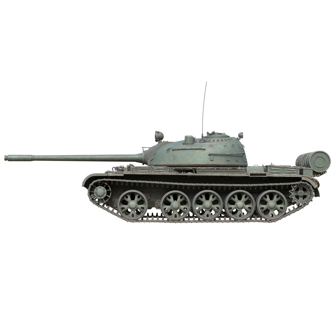 T 55 Main Battle Tank 3D Model – Low Poly Military Vehicle, FBX - View 8