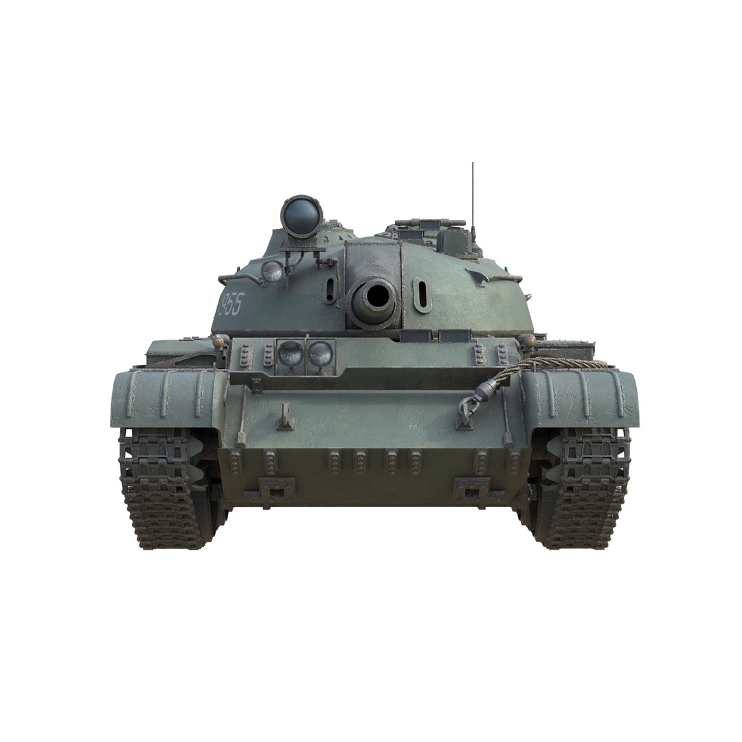 T 55 Main Battle Tank 3D Model – Low Poly Military Vehicle, FBX - View 9