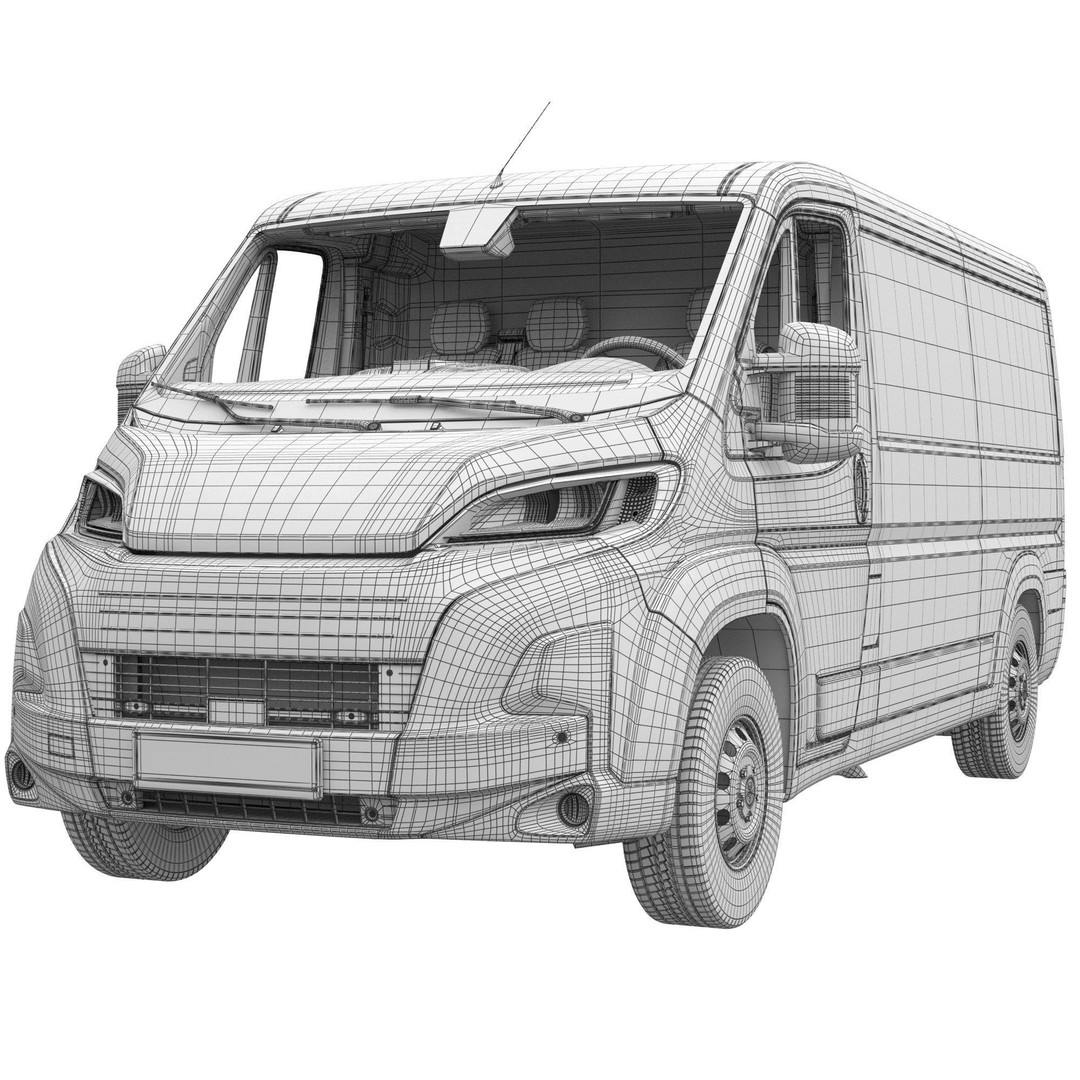 L2H1 Global Commercial Van 3D Model – Detailed Cargo Vehicle, FBX - View 18