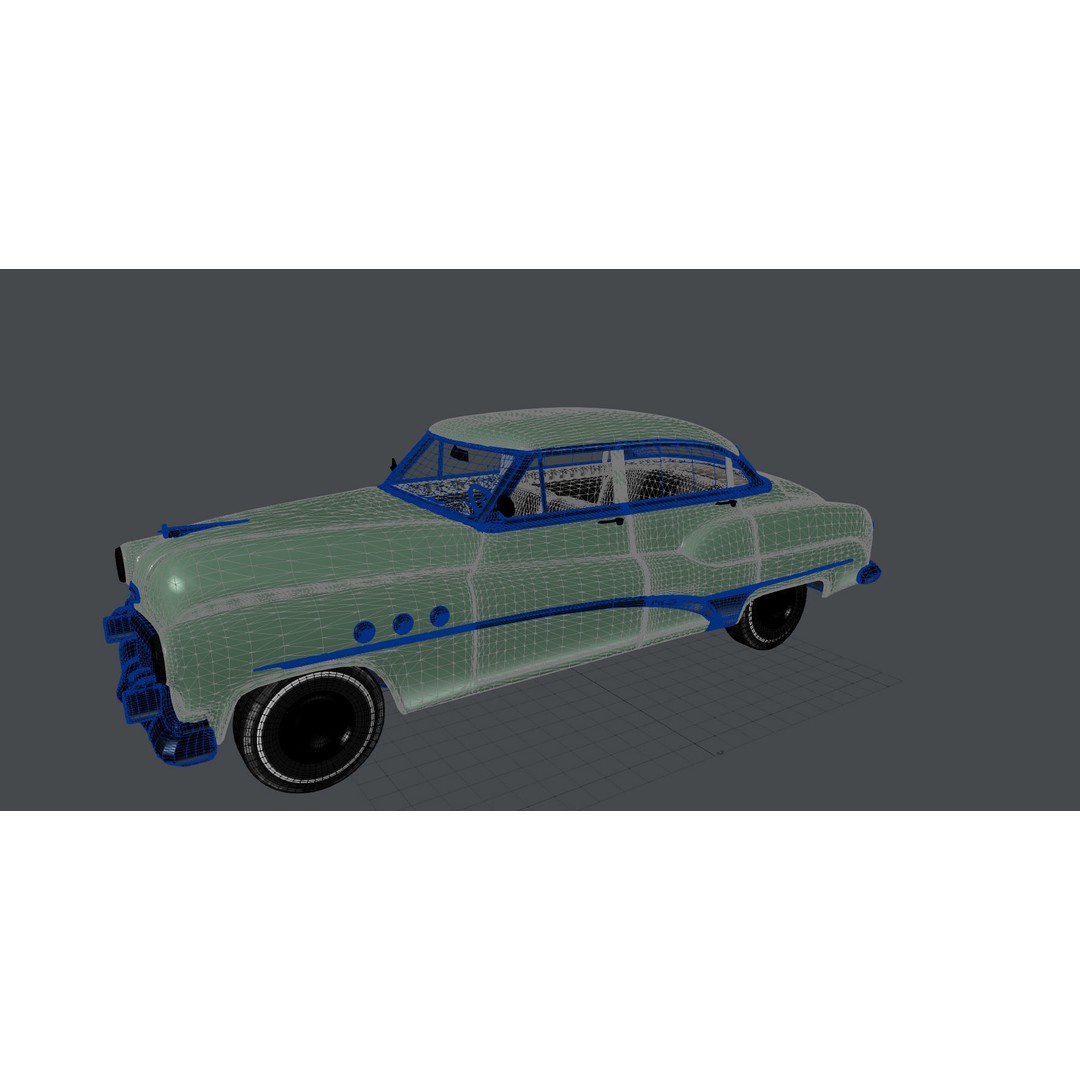 1951 Buick Super 3D Model – Classic Car Asset, FBX, Rigged