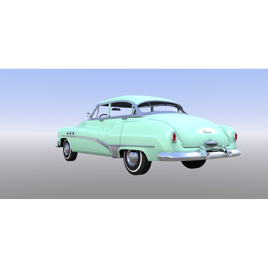 1951 Buick Super 3D Model – Classic Car Asset, FBX, Rigged - View 11